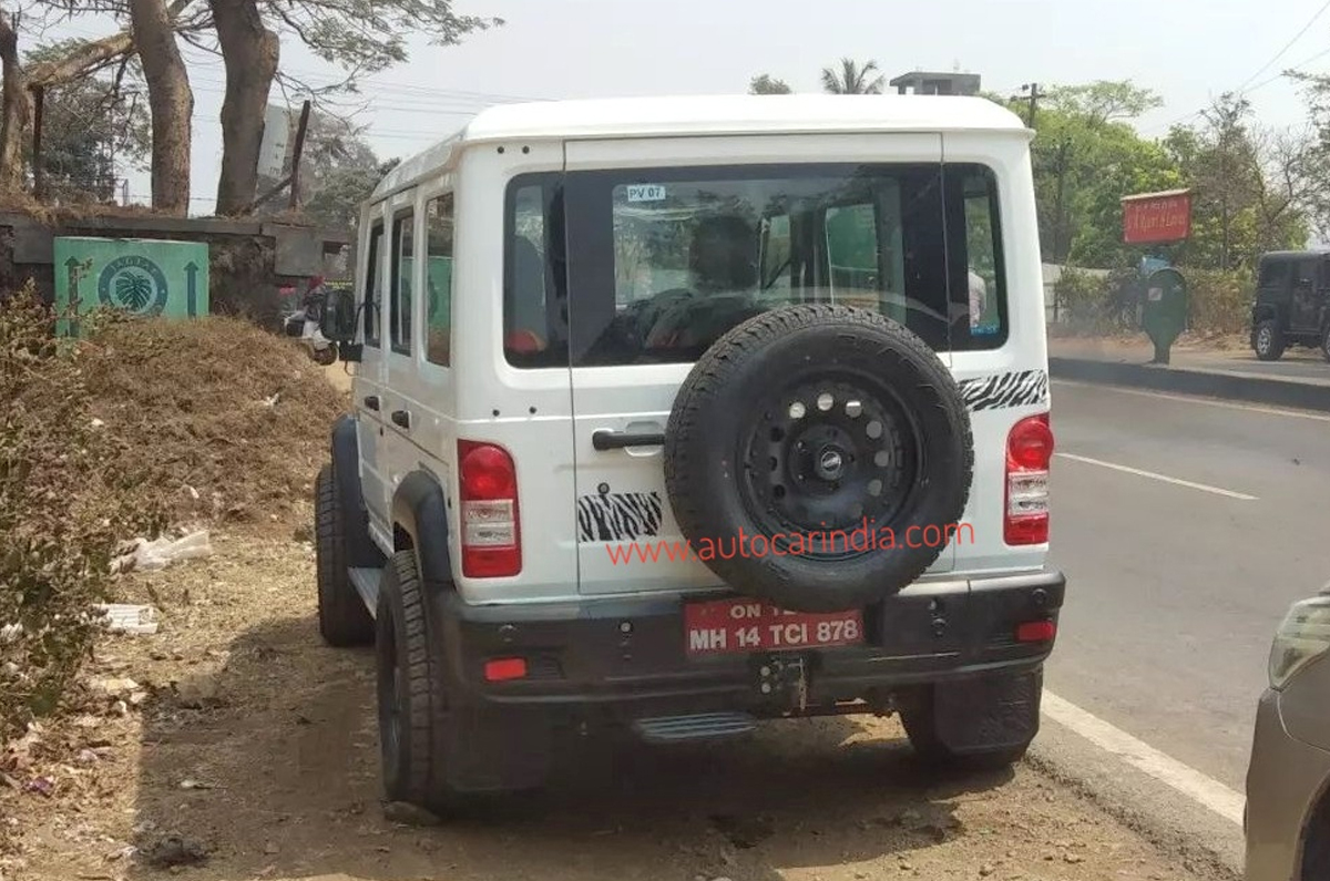 2022 Force Gurkha five-door rear spied 
